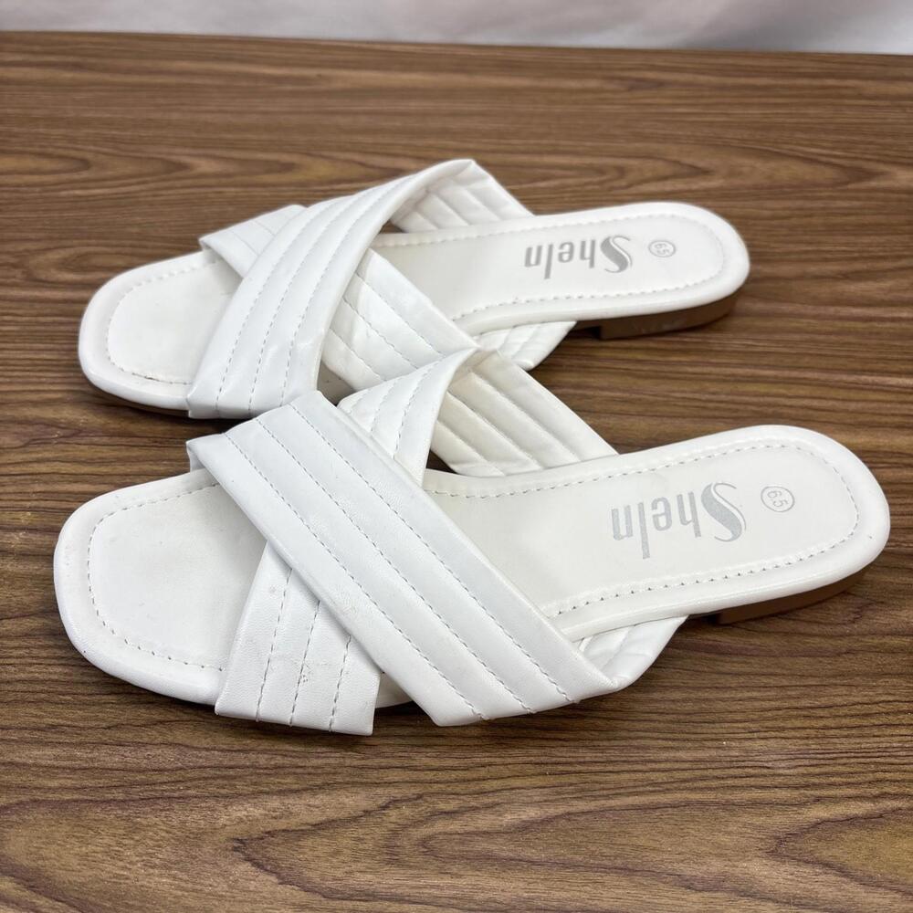 Sheln White Sandals Size 6.5 - Picture 3 of 5